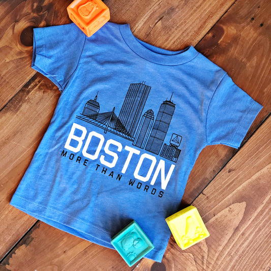 MTW Toddler Graphic Tees: Boston Skyline (Blue)